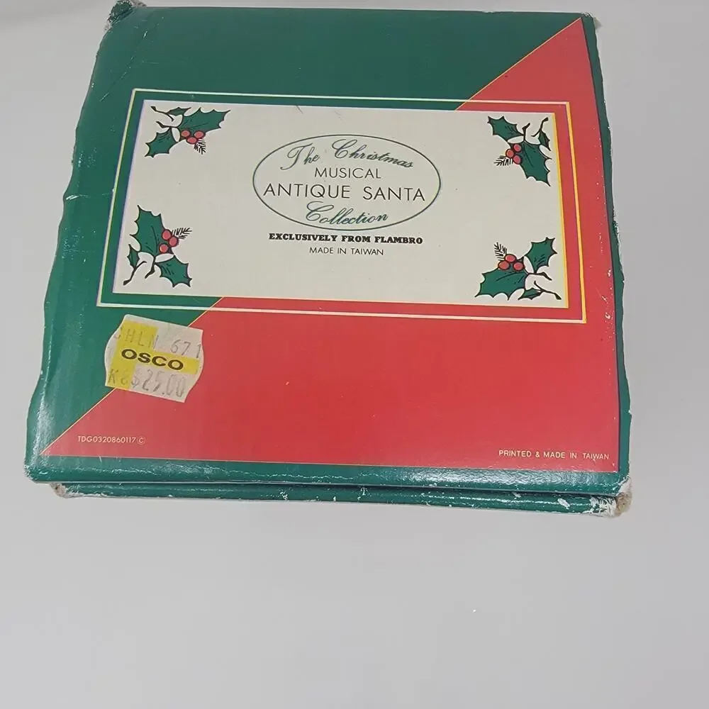 Musical Santa Clause Music Box Father Vintage Christmas Decorations